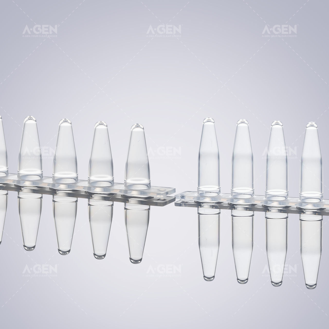 爱津生物的PCR 八连管采用进口医疗级聚丙烯（PP）材质