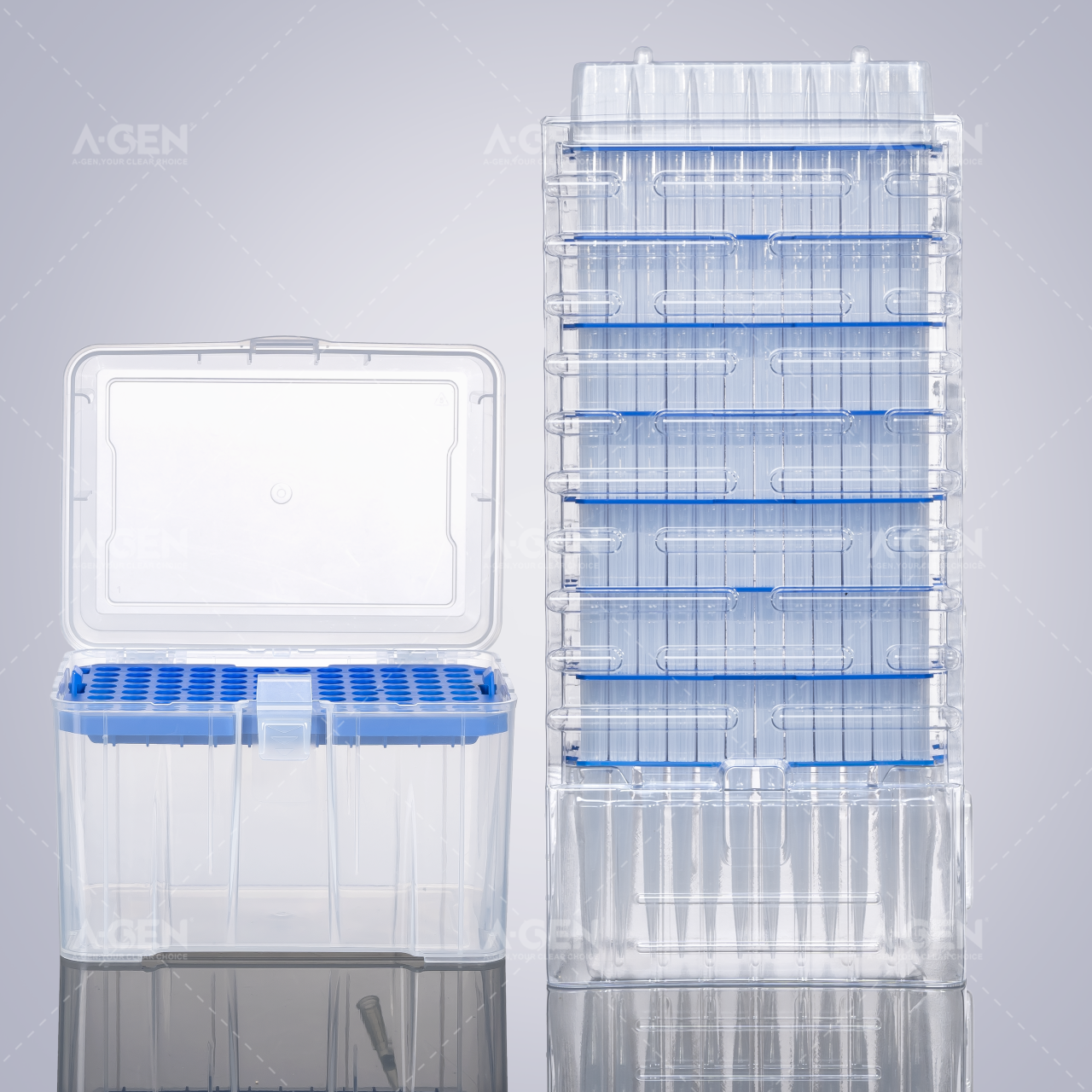 R款吸头 按压底盒及对应搭配叠盒装_爱津生物新产品