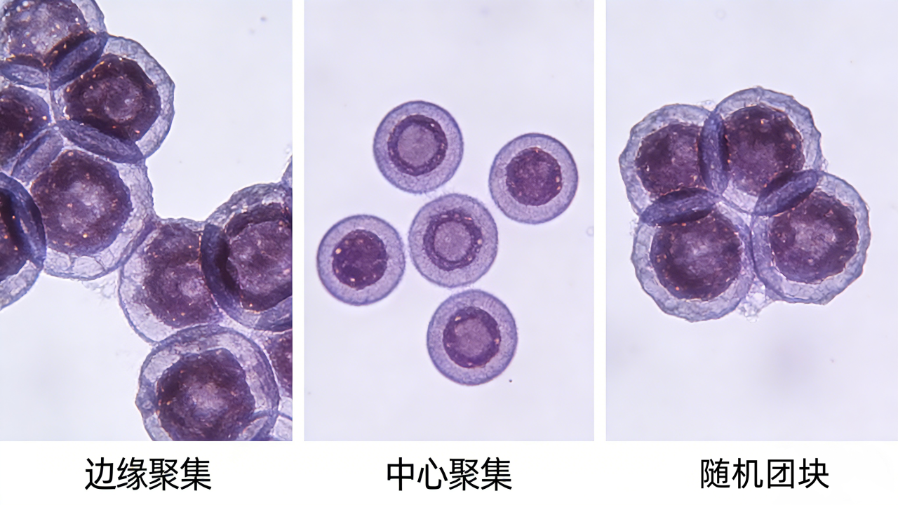细胞培养_边缘聚集_中心聚集_随机团块_实验室耗材_爱津生物